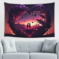thumbnail image 1 of Romance Couple Heart Tapestry, Valentine Love Wall Hanging Tapestries Dorm Room Home Decor, 60" x 40", 1 of 7