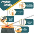 thumbnail image 2 of OUSITAID 3Pcs Floor Sweeping Set with Long Handle 180°Rotating Floor Broom Squeegee Dustpan Set Foldable Stand Dustpan and Broom Combo with Comb Teeth Portable Squeegee Broom, 2 of 7