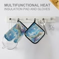 thumbnail image 4 of Yayeee Oven Mitts and Pot Holder Set of 2 Heat Resistant Kitchen Gloves Baking Hot Pad, Crystal Ocean, 4 of 5