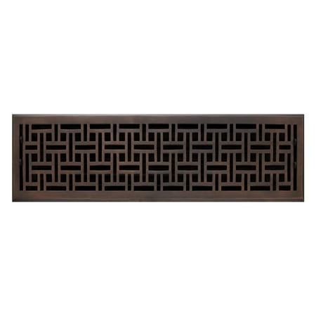 

Signature Hardware 925584-6-30 Wicker Style Brass Floor Register - Bronze