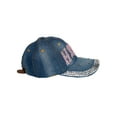 thumbnail image 4 of Top Headwear Studded Hope Pink Ribbon Distressed Baseball Cap - Denim, 4 of 4