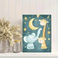 thumbnail image 2 of Cute Elephant Giraffe Monkey Night Canvas Print Wall Art，Suitable for Living Room Bedroom Nursery Kids Room Playroom and Office Decor, 2 of 8