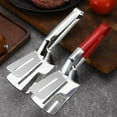 thumbnail image 5 of Anti-Scald Extended Handle Spatula Tongs 9.5 Inch Multifunctional Stainless Steel Cooking Tongs Food Shovel Clamp for Flipping Steak Fish Bread Hamburger BBQ Frying Pancake Pies Pizza, 5 of 5
