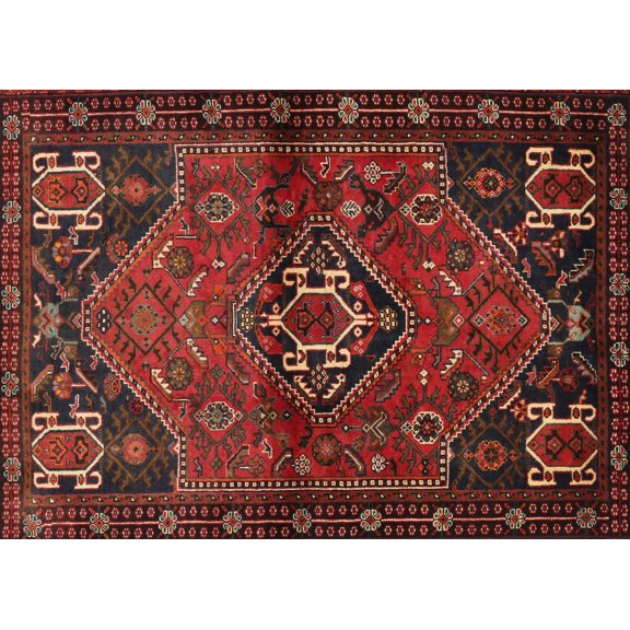 Ahgly Company Machine Washable Indoor Rectangle Traditional Chestnut Brown Area Rugs, 5' x 7'