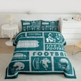 thumbnail image 2 of Castle Fairy Teens Adults Football Print Bedding Comforter Set 2pcs,Sport Gamer Twin Comforter Sets Microfiber,Blue Grey Breathable Bedding Set,Breathable Home Decor,Reversible, 2 of 8