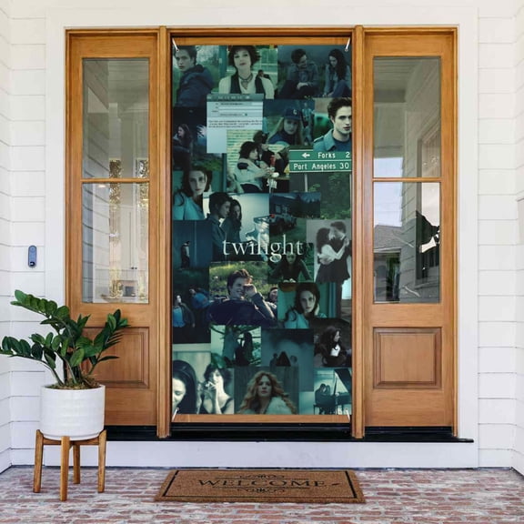 The Twilight Saga Door Cover Decorated Banner Background Decorative Tapestry Holiday Party Photography (35.4″ X 72.8″)