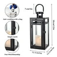 thumbnail image 5 of Metal Candle Lantern 12'' High Decorative Outdoor Lantern with Tempered Glass for Christmas Indoors Outdoors (Black Matte), 5 of 6