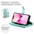 thumbnail image 2 of Allytechgroup Wallet Case for Apple iPhone 13, 9 Cards Holder + Zipper Pocket + Hand Wrist Shockproof Stand Flip Cover RFID Blocking Phone Case for Women Men, Mint, 2 of 7