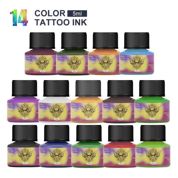 RAGUPEL Tattoo Ink Set 14-Color Professional Tattoo Makeup Ink Body Paint