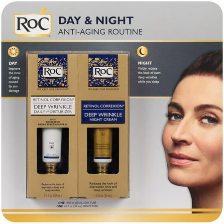 RoC Day & Night Anti-Aging Routine, 1 Fl Oz, 2 Ct