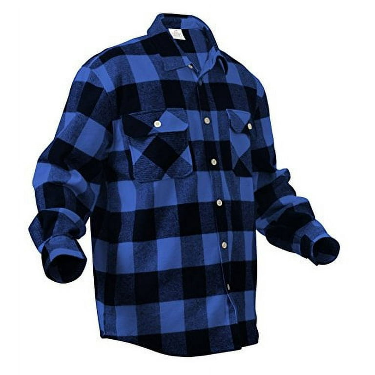 Rothco Extra Heavyweight Buffalo Plaid Flannel Shirt, Blue Plaid