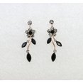 thumbnail image 4 of Faship Black Rhinestone Crystal Floral Rose Gold Plated Necklace Earrings Set, 4 of 5