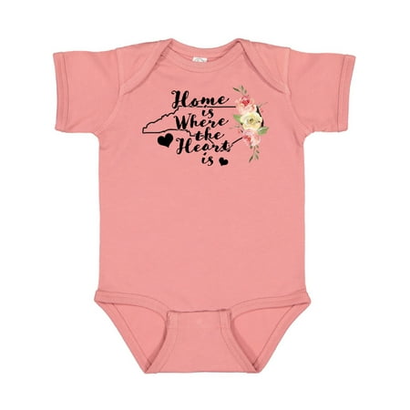 

Inktastic North Carolina Home is Where the Heart is with Watercolor Gift Baby Boy or Baby Girl Bodysuit