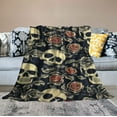 thumbnail image 2 of Nawypu Skull Throw Blanket Flannel Ultra-Soft Micro Blankets for Women Men Gift for Sofa Chair Bed Office Home, 2 of 6