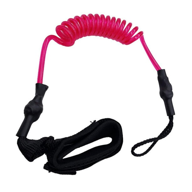 Soidarity Paddle Safety Rod Elastic Leash Boats Stretch Rope Raft Deportes acuáticos Rosa roja 45 cm