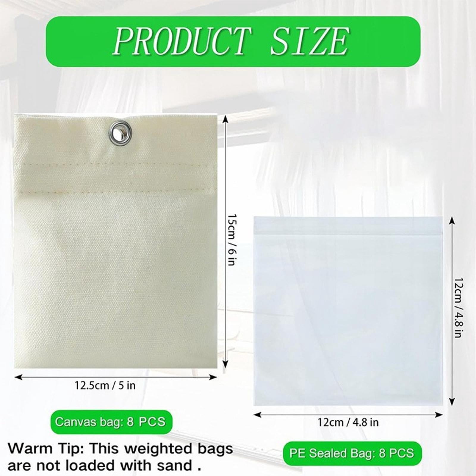 CarpNettore 12 Pieces Outdoor Curtain Weights, Curtain Weighted Bags Professional Heavy Duty Beige
