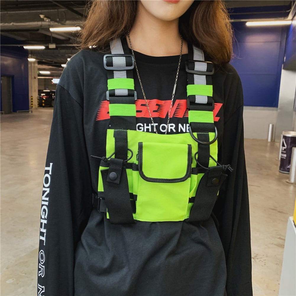 Men Women Tactical Street Pack Hip Hop Shoulder Waist Vest Chest Fashion Rig Bag