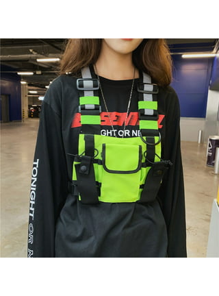 Dtower Unisex Chest Bag Hip Hop Style Vest Crossbody Bag Fashion Chest Rig Vest Waist Bag, Adult Unisex, Size: One size, Black