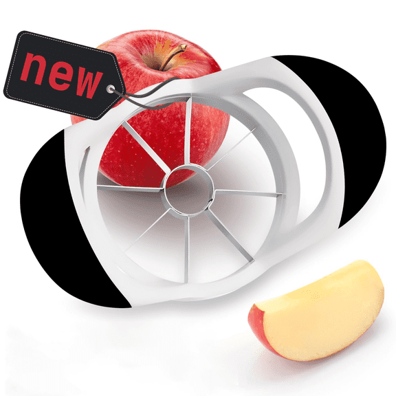 3.5 Inch Apple Slicer – Professional Apple Cutter – Stainless Steel Apple Corer – Super Sharp Apple Slicer and Corer – Apple Tool with 8 Sharp Blades (Black)