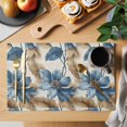 thumbnail image 2 of Vintage Palm Leaf Placemats Set of 6, Blue Flowers Tropical Plants Non-Slip Place Mats Washable Table Mats for Kitchen Dining Table Decorations Indoor/Outdoor, 2 of 9