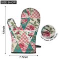 thumbnail image 6 of Cute Oven Mitts,Pioneer Flower Floral Print Pattern Oven Mitt 2-Pack Set,Kitchen Gloves for Oven,Heat Resistant Oven Mitts 7.7"x12", 6 of 7