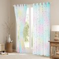 thumbnail image 3 of Manfei Cute Watercolor Stars Blackout Curtains,Sprinkle Print Window Curtains Pack of 2 (38x45 Each),Multicolor, 3 of 6