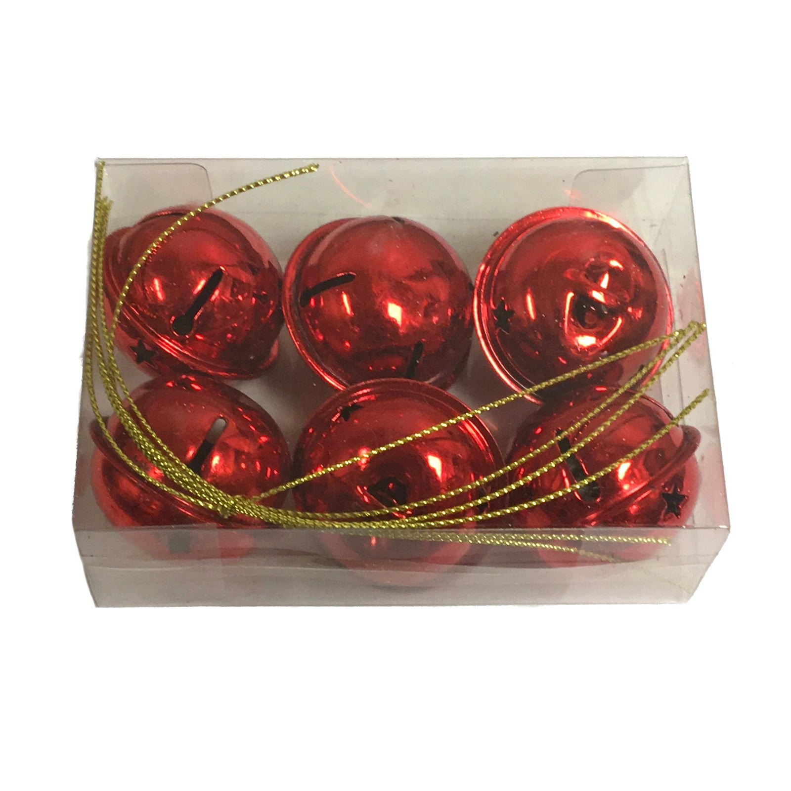 New 9 counts Christmas Jingle Bells Ornaments Decorative Metal Green Gold Red