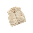 thumbnail image 3 of Toddler Baby Girl Sleeveless Fleece Vest Waistcoat Kid Zipper Plush Outerwear Pocket Winter Clothes, 3 of 7