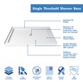 thumbnail image 2 of DreamLine SlimLine 34 in. D x 48 in. W x 2 3/4 in. H Center Drain Single Threshold Shower Base in White, 2 of 6