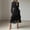Black, variant on Fall Wedding Guest Dresses Solid Color Long Sleeve Crew Neck Dresses Ruffle Relaxed Fit Evening Dress for Beach and Vacation