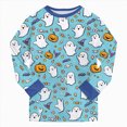 thumbnail image 6 of TOWED22 Toddler Baby Boy Halloween Outfit Pumpkin Embroidery Crewneck Sweatshirt and Pants Halloween Baby Clothes,Sky Blue,5-6 Y, 6 of 8