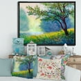thumbnail image 2 of Designart 'Summer Forest With Waterfall and River ' Traditional Framed Canvas Wall Art Print, 2 of 5