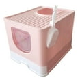 thumbnail image 5 of Hooded Cat Enclosed Cat Toilet Removable Folded Urine Pink, 5 of 8