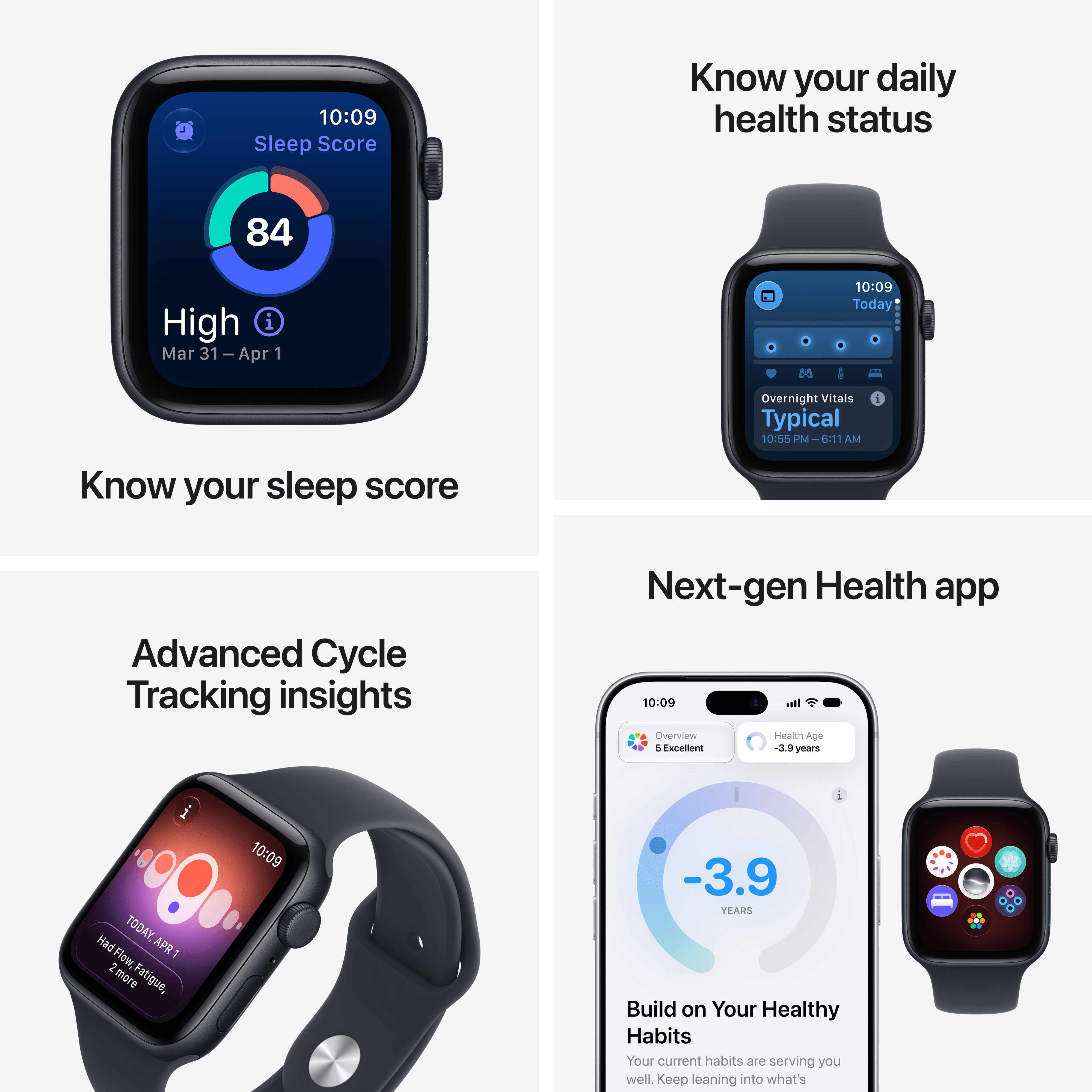 Apple Watch SE 3 [GPS + Cellular 40mm] Smartwatch with Midnight Aluminum Case with Navy Blue Sport Band - M/L