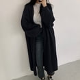 thumbnail image 3 of Kureaily Women's Strip Long Sweater Coat 2024 Solid Color Loose Sleeve Long Cardigan Button Down Cardigan, 3 of 5