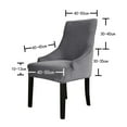 thumbnail image 3 of Chair Cover Velvet Chair Slipcovers Removable Washable Soft Dining Chair Protector Cover Grey, 3 of 8