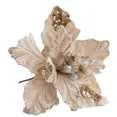 thumbnail image 4 of 1 pieza de 22 cm de flor de Pascua con purpurina para colgar en el árbol de Navidad, corona de flores DIY, decoración navideña para Año Nuevo 2025, 4 of 4