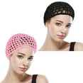 thumbnail image 2 of HWZWT Rose Filet Extensible Réglable Antidérapant Maille Tressée Prise Partielle Bandeau Capuche Cheveux Longs Épais, 2 of 5