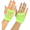 thumbnail image 2 of ToBeInStyle Women's Thick Diamond Net Gloves - Neon Green - One Size, 2 of 5