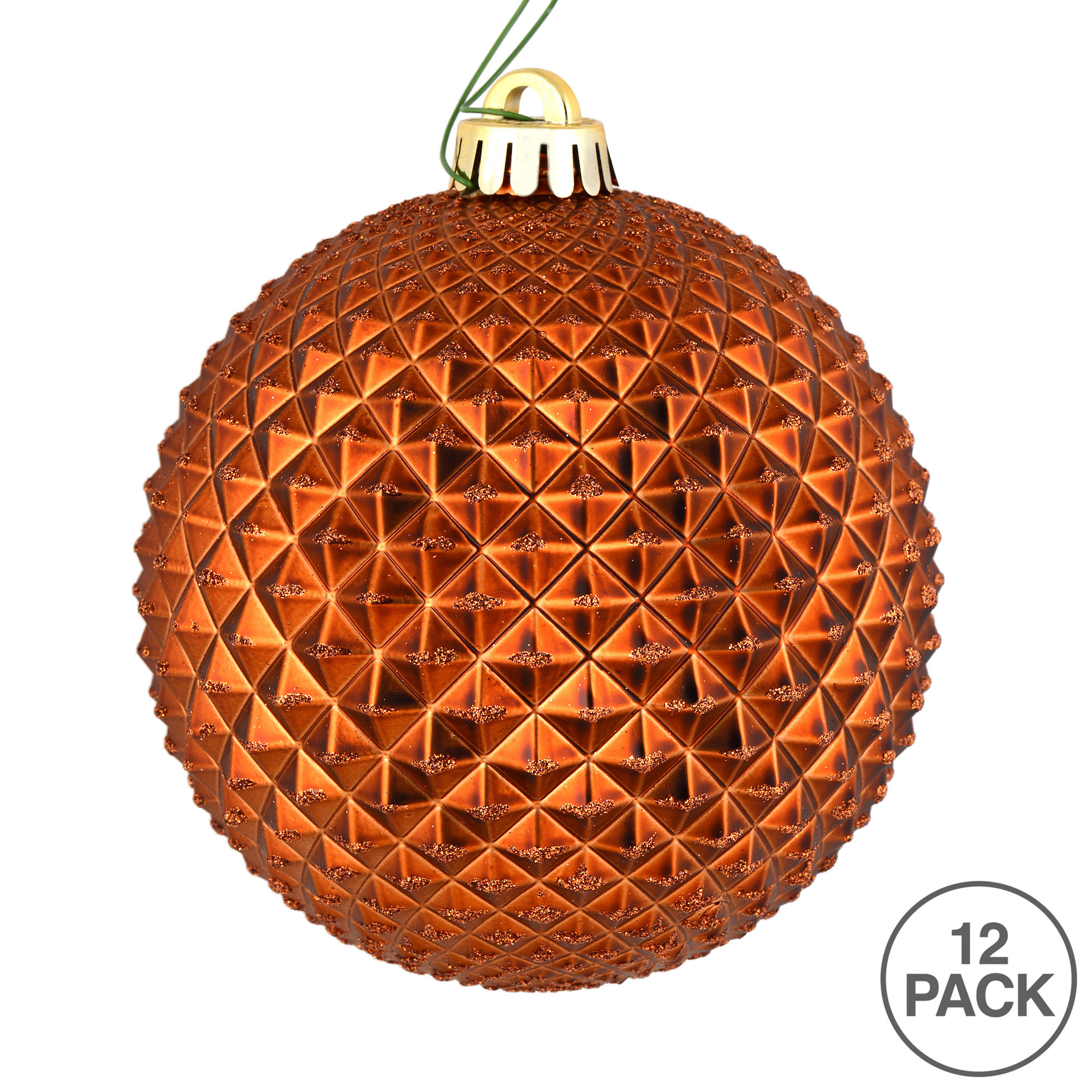 Vickerman 2.75" Copper Durian Glitter Ball Ornament, 12 per Bag - image 3 of 3