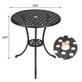 thumbnail image 2 of Luku Patio Bistro Table 24" Round Outdoor Coffee Table Cast Aluminum Table with Iron Frame for Balcony Backyard Lawn Garden Black, 2 of 9