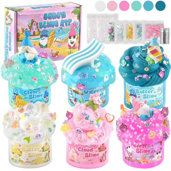 Slime Kit LAWOHO Mermaid Gnomes, 360 ml, paquete de 6 unidades para niños