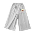 thumbnail image 3 of Girls Palazzo Capri Pants Quick Dry Baggy Wide Leg Capris with Pockets High Waist Casual Loose Kids Slacks 13 Years, Gray, 3 of 4