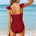 thumbnail image 5 of Lutiedan Girls Swimsuit Ruffle Straps One Piece Bathing Suit Quick Dry Ruched Summer Beach Swimwear Full Coverage Modest Swimsuit 5-15 Years, 5 of 7