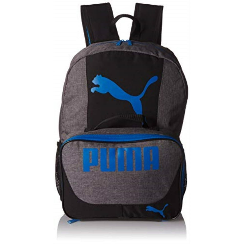 PUMA PUMA Boys\' Little Backpacks and Lunch Boxes, Gray/Blue Kit