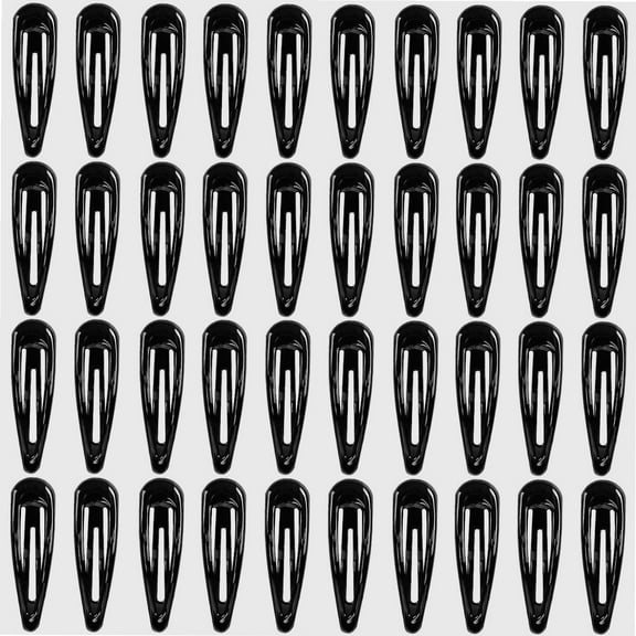 40Pcs Silicone Coated Hair Barrettes for Women, Non-Slip Metal Hair Clip Barrettes, Drop Oil Protection Snap Hair Clips for Kids, Teens, Girls(Black)