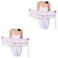 thumbnail image 4 of Qarigey Bufanda de cadera ligera portátil y duradera mezclada para ajuste automático de cintura de danza del vientre blanco blanco 2Conjunto, 4 of 6