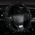 thumbnail image 3 of MELIVO Women Fashion Black Velvet Bling Steering Wheel Cover with Black Diamonds,15 inch Standard Glitter Rhinestone Car Wheel Cover Sparkling,Full Covered, 3 of 7