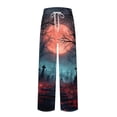 thumbnail image 4 of GrmtClth Men's Halloween Pajamas Pants Novelty Funny Elastic Waist Pants Witch Pumpkin Ghost Face Print Relaxed Fit Costume for 2026 Halloween with Pocket Red 2XL, 4 of 6