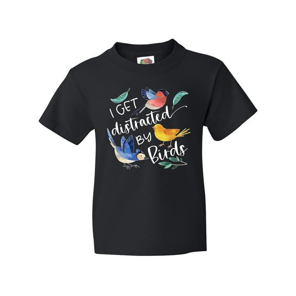 Inktastic I Get Distracted by Birds Youth T-Shirt